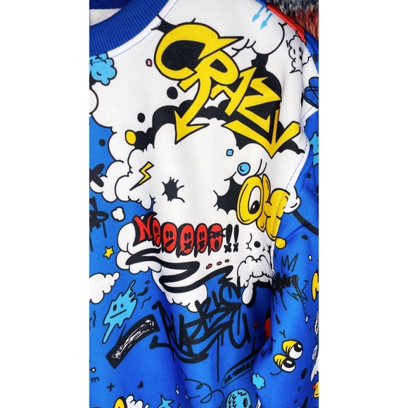 NWT Screenshot Brand Blue Men’s Large Urban Hip Hop Street Fleece Sweatshirt - Picture 3 of 6